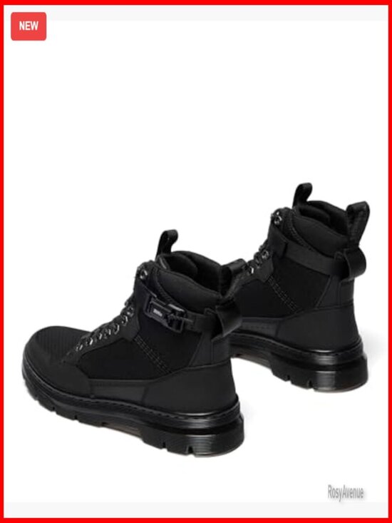 Unisex Combat Boots with Adjustable Ankle Strap, Recycled Canvas